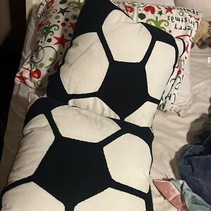 Soccer ball decorative pillows (2)